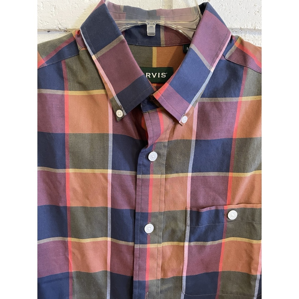 Orvis Button Down - Men's‎ Size Medium - Earthy Tones - Long Sleeve - Pocket